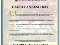 Canadian municipality proclaims Gauri Lankesh Day