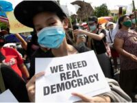 Protest by students in Thailand. AP