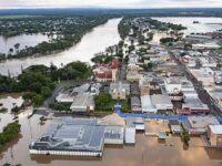 In this photo provided by the Fraser Coast Regional Council, water floods streets and houses in Maryborough, Australia, Feb. 28, 2022. | Queensland Fire and Emergency Services/AP