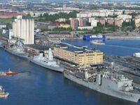 Ships participating in exercise BALTOPS22 prepare to depart Stockholm, June 5, 2022. (Credit: US Navy)