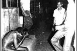 Black July 83 – A Tamil boy stripped naked and later beaten to death by Sinhala youth in Boralla bustation | Photo – Chandraguptha Amarasingha