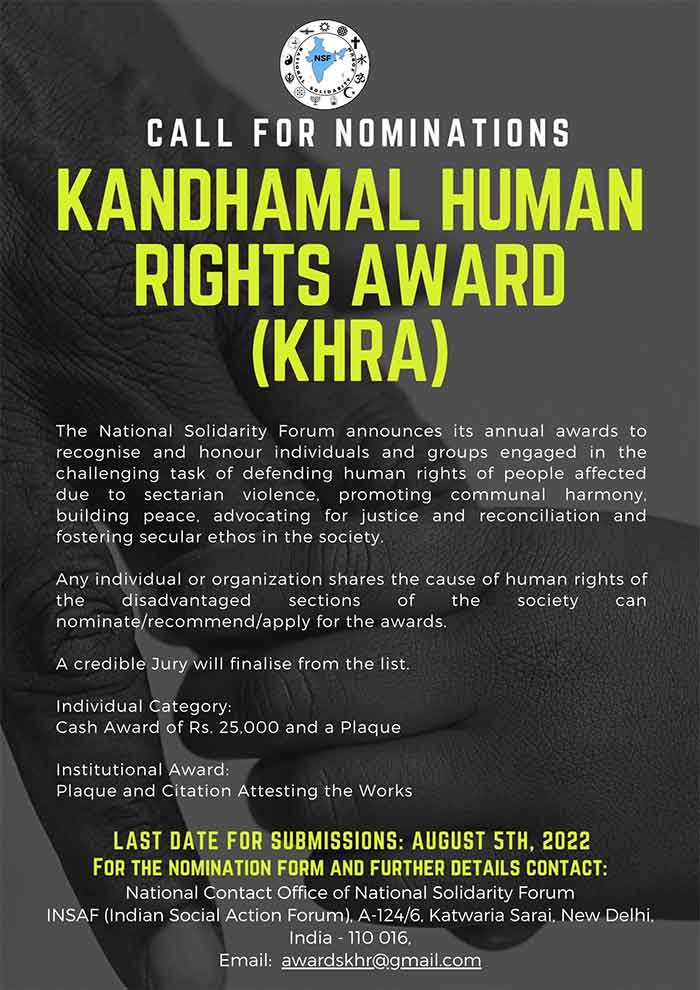 kandhamal human rights award