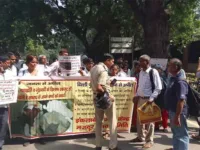 Raja Biscuit company workers protest for being denied wages