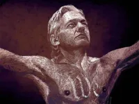 The Crucifixion of Julian Assange - by Mr. Fish