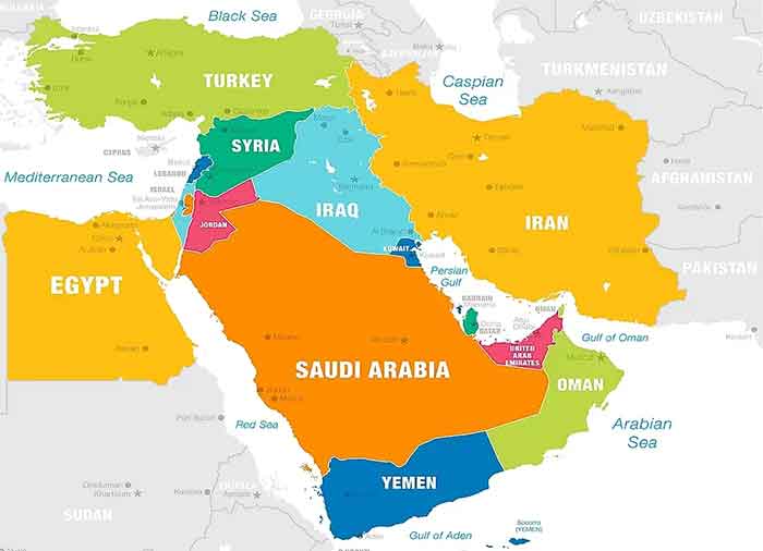 Middle East West Asia Map