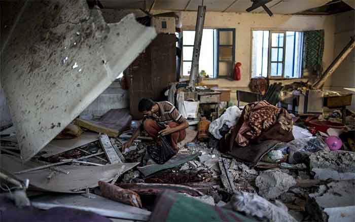 Gaza UN School Bombed