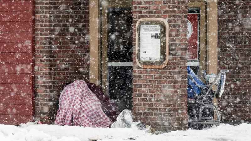 USA Snow Storm Homeless