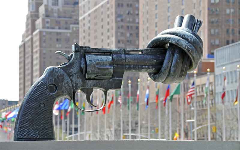 Peace Knotted Gun UN United Nations